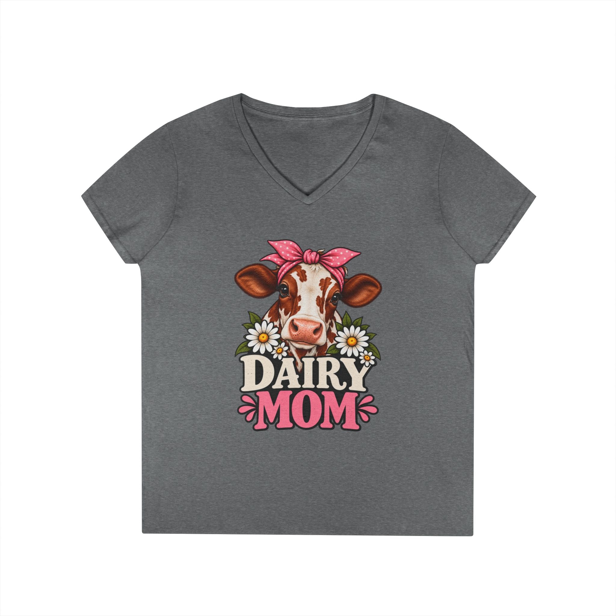 Dairy Mom Ayrshire V-Neck T-Shirt