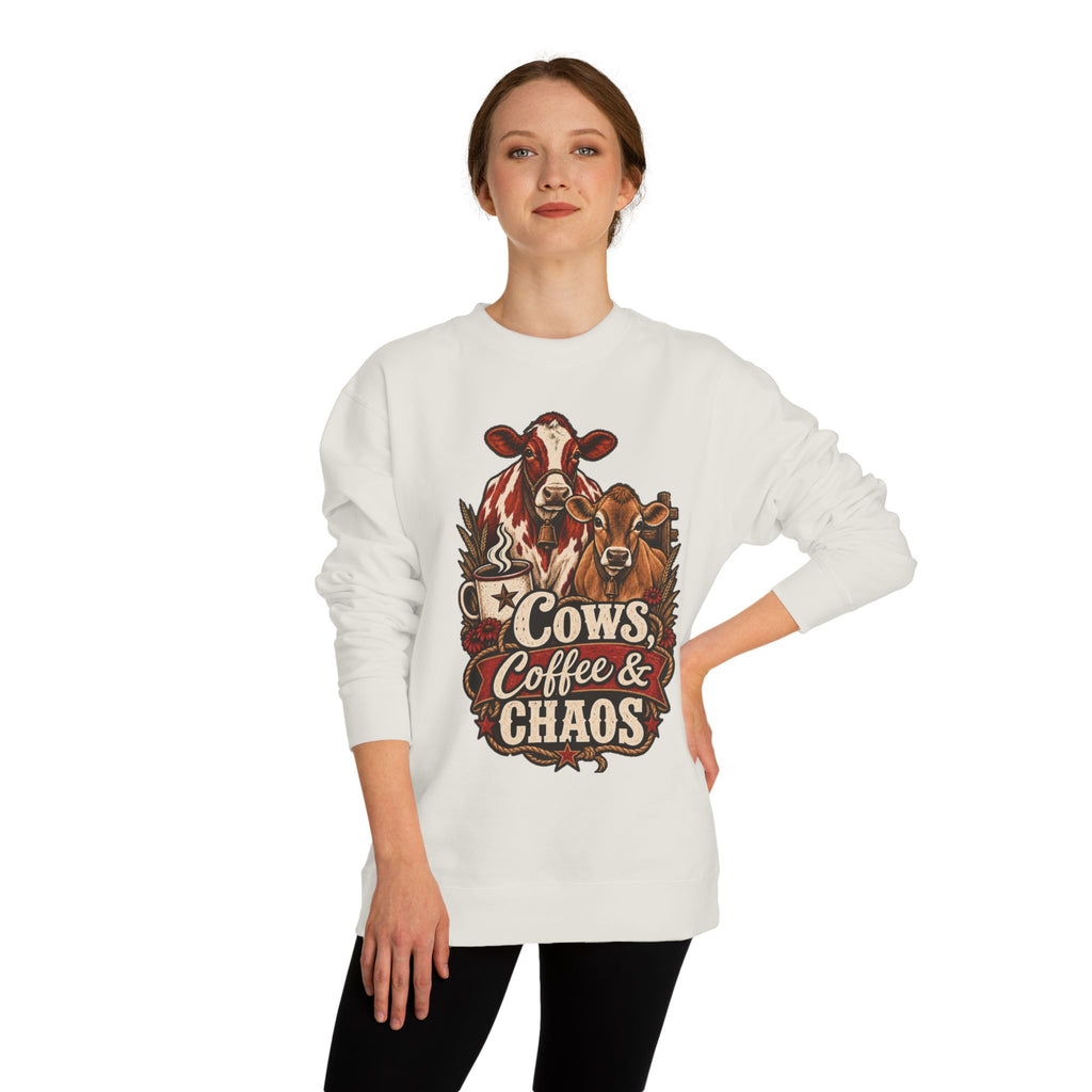 Cows, Coffee & Chaos Western Crewneck Sweatshirt