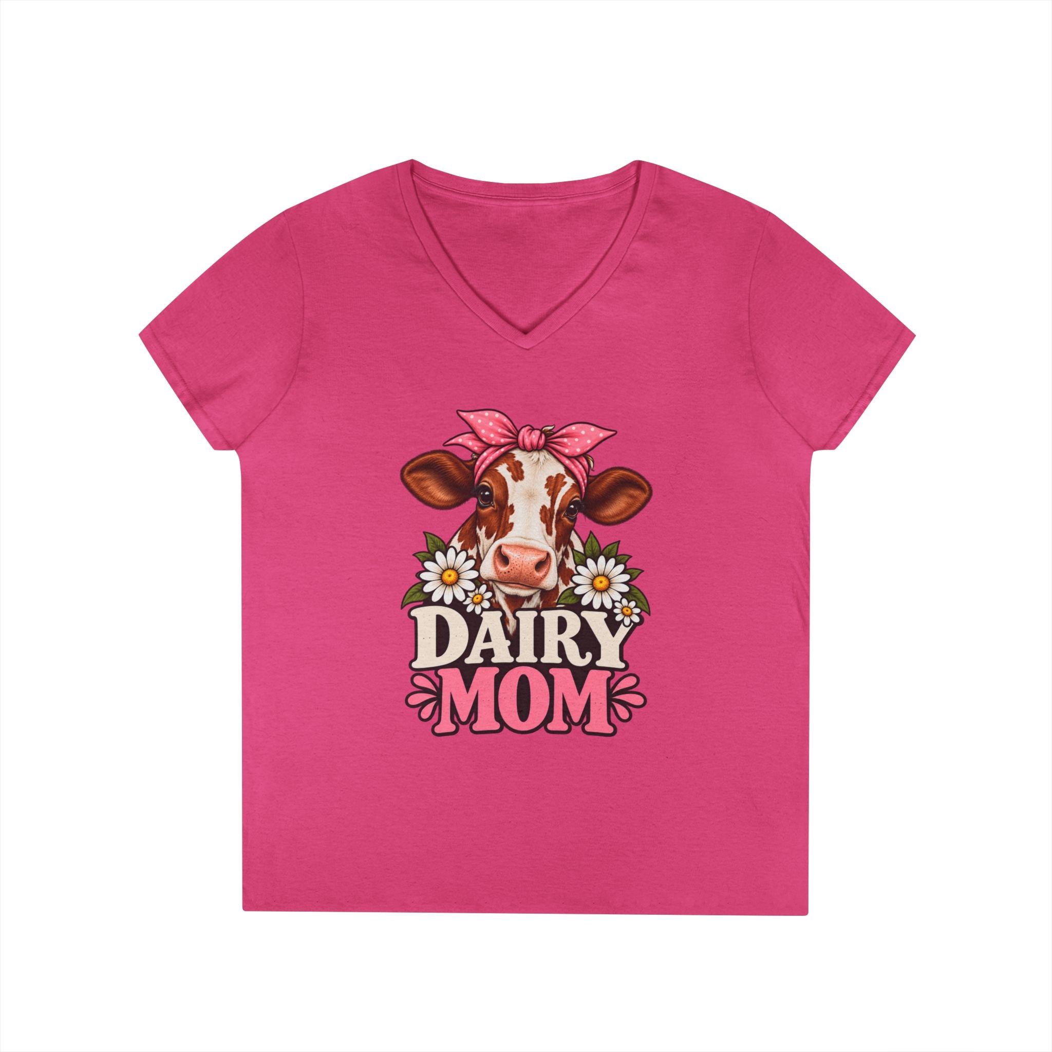 Dairy Mom Ayrshire V-Neck T-Shirt