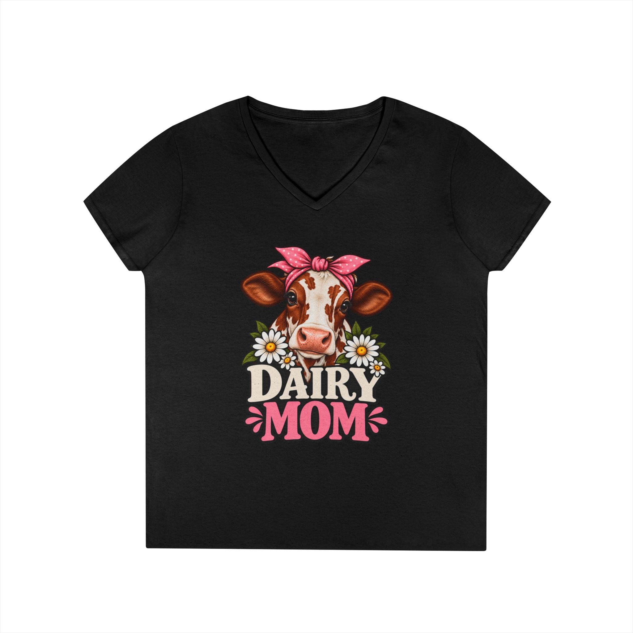 Dairy Mom Ayrshire V-Neck T-Shirt