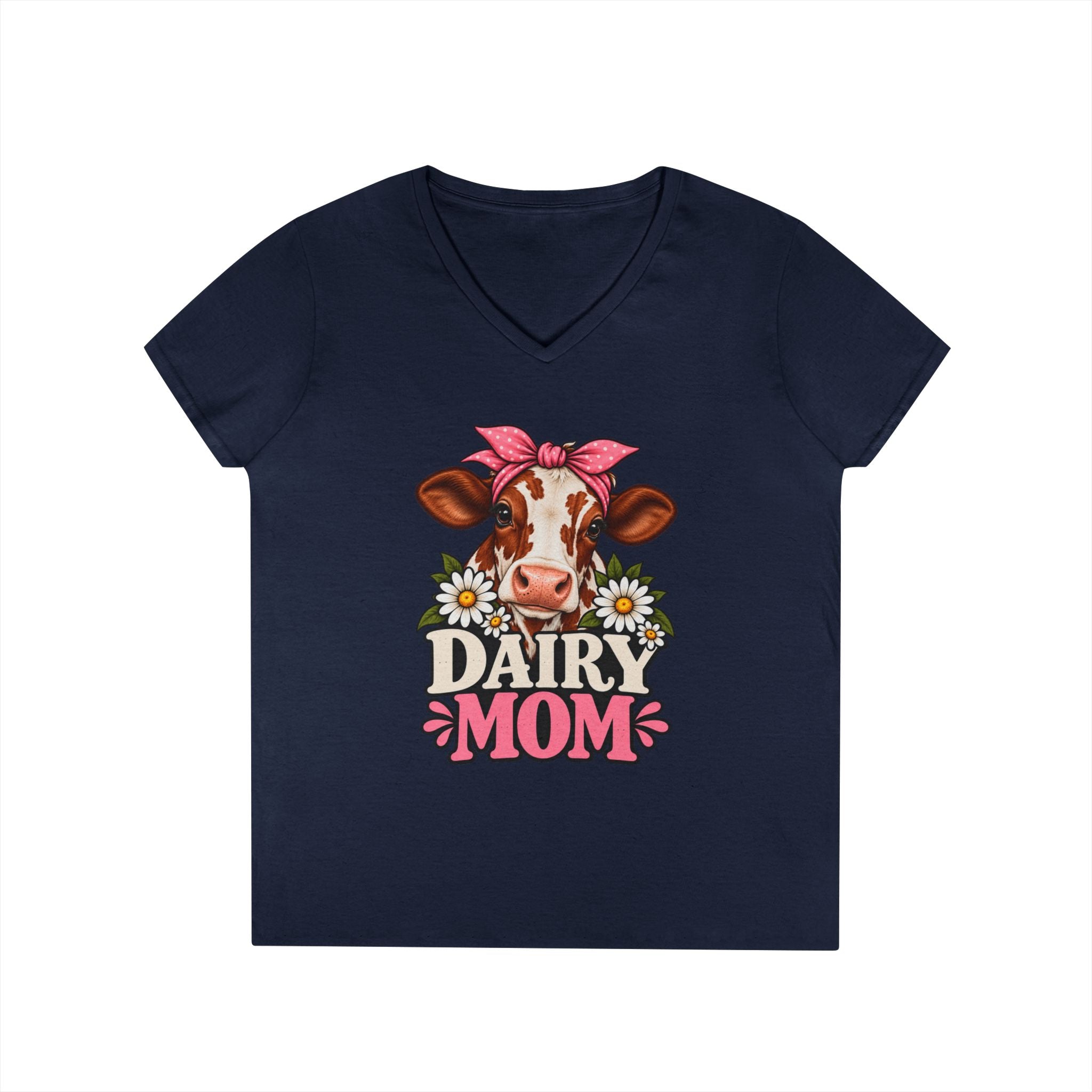 Dairy Mom Ayrshire V-Neck T-Shirt
