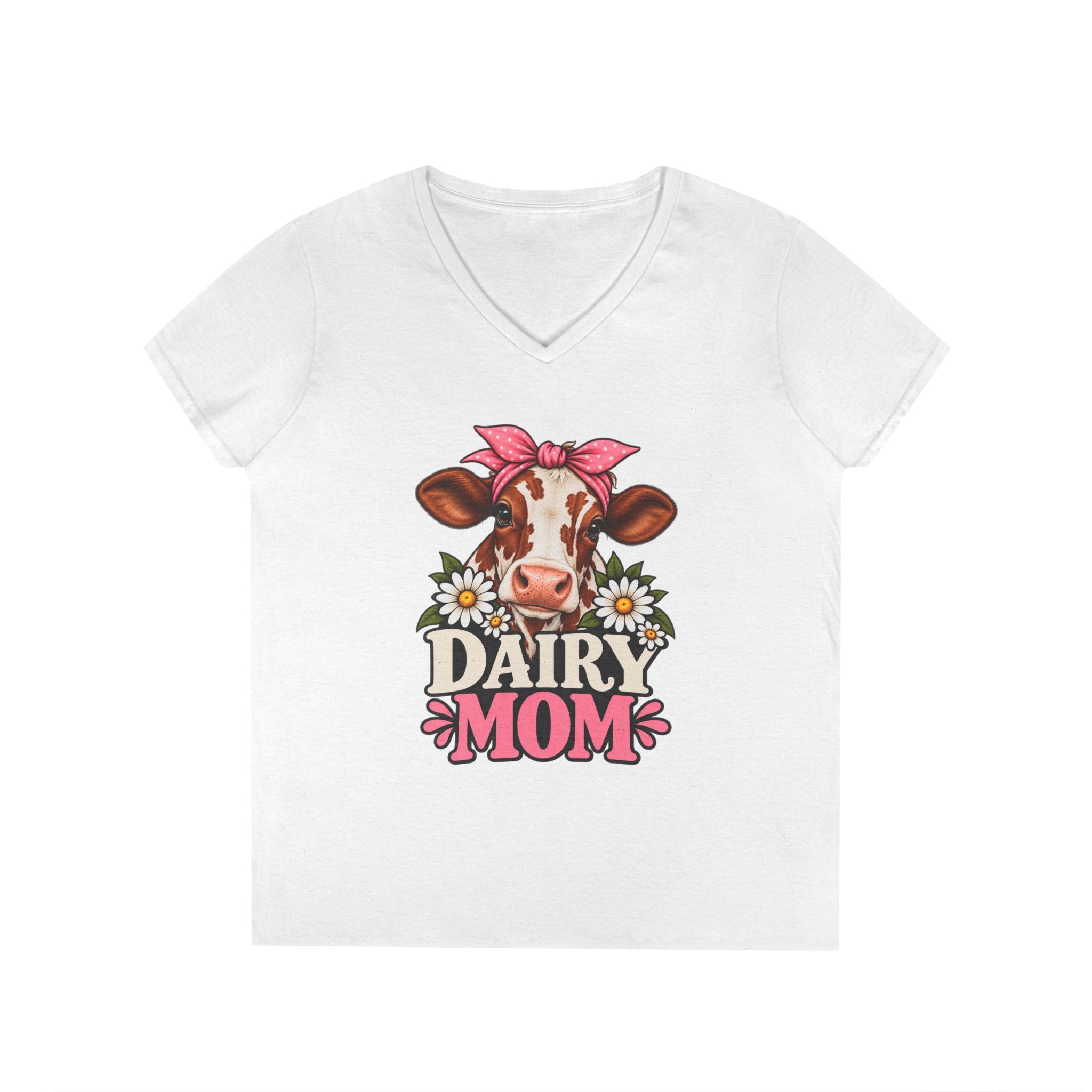 Dairy Mom Ayrshire V-Neck T-Shirt