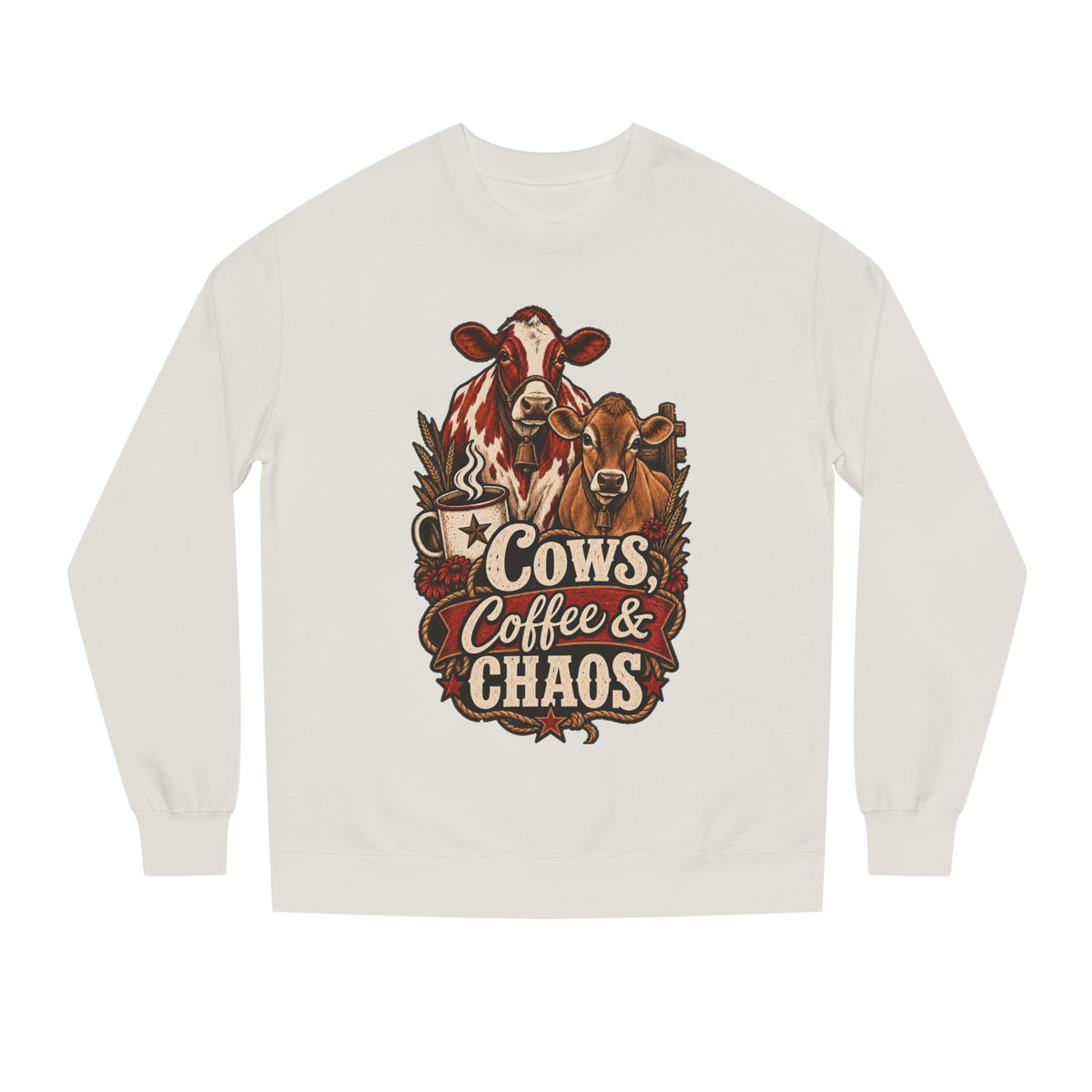 Cows, Coffee & Chaos Western Crewneck Sweatshirt